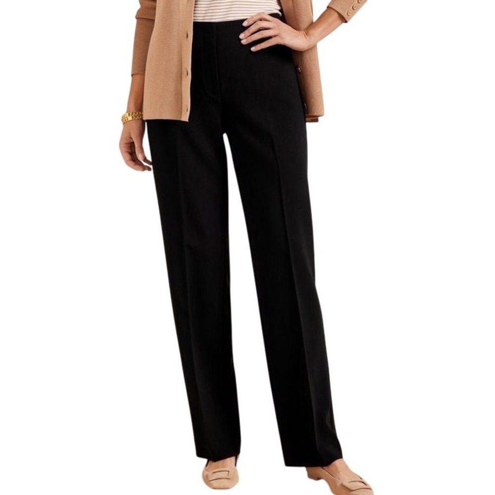 NWT Talbots Women's Southampton Pant Black Straight Leg Full Length Sz 12 Career